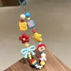 Estilo Ins Encantador Flor Roja Manzana Con Cuentas Cadena para Teléfono Bolso Colgante Llave Funda de Teléfono Correa para Niñas