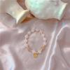 Pulseira de cristal rosa estilo coreano ins anel único Moda Feminina cristal de morango acessórios ouro areia pulseira joia