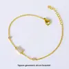 Pulsera Popular de Acero de Titanio 18K Circonita Trébol de Cuatro Hojas Transfronteriza de Amazon para Mujer, Lujo Accesible y Pulsera de Gama Alta que No se Desvanece