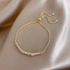 Pulsera de Bambú con Diamantes Completos de Estilo Nacional Elevado y Temperamento Elegante para Mujer, Diseño Retro con Sentido, Pulsera Ajustable Deslizante