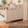 Gabinete de entrada y zapatero de madera maciza integrados para uso doméstico, nuevo gabinete de almacenamiento de doble cara para división de sala de estar, gabinete de almacenamiento estilo crema