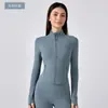 Jaqueta de Yoga Curta com Gola Alta para Mulheres, Caimento Ajustado para Fitness, Jaqueta Cardigan Esportiva para Corrida ao Ar Livre Daw177