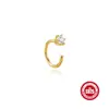 Argola de Orelha Pendente para Trás em Formato de C com Diamante Único em Prata de Lei 925 Piercing Corporal Cartilagem Joia de Moissanita Argola de Nariz Argola de Osso da Orelha