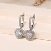 Aretes de moissanita simulación de transmisión en vivo para mujer estilo Ins amor plata de ley S925 circonita seis garras aretes de moissanita aretes