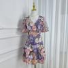 Ropa de Mujer de Exportación Estilo Europeo y Americano Boutique Industria Pesada Colorido Hecho a Mano Estéreo Bordado Manga Abullonada Vestido Francés de Bajo Pequeño