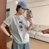 Camiseta de Algodão Puro de Verão Tamanho Plus Size Estilo Coreano Simples Manga Curta para Mulheres, Nova Blusa Versátil Solta Emagrecedora Tendência Ins