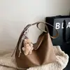 Bolsa de Bowling Estilo Coreano Estilo Preguiçoso para Mulheres Outono e Inverno 2025 Nova Bolsa de Ombro Casual Retrô Bolsa Transversal de Grande Capacidade