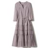 Estilo Elegante e Suave, Saia Longa de Seda de Amora, Vestido de Seda com Cadarço, Moda de Verão de Alta Qualidade para Mulheres, Toque Juvenil