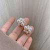 Pendientes de plata de ley S925 con forma de flor de perla vintage de Corea del Sur, estilo de celebridades de Internet, con forma de hada, pendientes de aguja con temperamento femenino, joyería para las orejas