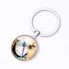 Criativo Retro Yin Yang Tai Chi Chaveiro Teia de Aranha Tempo Gem Libélula Chaveiro Pingente