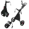 Carro para bolsa de golf al por mayor del fabricante, carrito de golf de aluminio plegable de tres ruedas, personalizable con logo