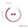 Pendientes Cuadrados Coloridos con Tachuelas de Diamante Europeos y Americanos Super Hada Gentil Moda para Viajar Cadena para Clavícula Conjunto de Joyería de Lujo Ligero Alta Gama