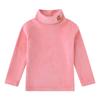 2022 Outono e Inverno Nova Moda Feminina Bordado Smiley Base Camisa Infantil Forro de Veludo Dourado Roupas Infantis Top