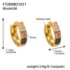 Brincos Esféricos em U de Três Fileiras de Diamante de Zircônia Cúbica de Alta Qualidade Xinyixin Banhados a Ouro 18K Real Acessível Luxo Versátil Brincos de Aço Inoxidável