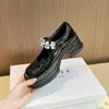 Sapatos Mary Jane redondos estilo francês 668-12, estilo universitário, modernos e versáteis, salto grosso, tira com pérolas, sapatos femininos de salto único