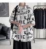 Camisa floral de seda de hielo hawaiana manga corta para hombre estilo coreano moderno ins estilo Hong Kong estilo japonés totalmente estampada manga media ropa
