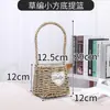 Bolso tipo bandolera de cesta tejida Arreglo floral Cesta de flores Flores secas Cesta tejida de ratán hecha a mano Ovalada tamaño pequeño con forro