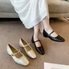 Sapatos Mary Jane Franceses Femininos 2026 Novos Sapatos Baixos Simples Corte Baixo Bico Quadrado Pequenos Sapatos de Couro Versáteis Sapatos Profissionais Y898-1