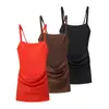 Comercio Exterior 2026 Primavera Nuevo Estilo Europeo y Americano Moda para Mujer Sexy Chica Caliente Sin Mangas Plisado Correa Corta Vestido