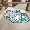 Alfombra de suelo absorbente antideslizante para baño de estilo caricatura, alfombra decorativa de imitación cachemira para sala de estar, alfombra resistente a la suciedad para entrada
