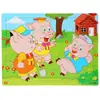 Rompecabezas de madera de 60 piezas para niños, dibujos animados de animales, cuento de hadas, rompecabezas plano, juguete de bloques de construcción educativo para la primera infancia del bebé
