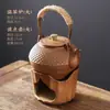 Tetera de Gres con Forma de Calabaza y Asa, Base Calentador de Velas de una Sola Pieza para Estufa de Té para Uso Doméstico, Estufa Pequeña para Preparar Té