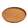Bandeja de Madera con Veta Estilo Japonés Bandeja de Plástico para Té Redonda para Hogar Portavasos de Agua Taza de Té Bandeja para Hotel Restaurante Plato de Cena Plato de Frutas
