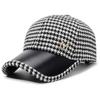 Otoño e Invierno Nuevo Gorra de Béisbol de Lana con Etiqueta M de Pata de Gallo Estilo Coreano para Mujer Jóven Versátil Moda Pequeña Fragante Sombrero de Algodón