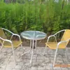 Ventas Directas de Fábrica Mesas y Sillas Metálicas para Exteriores, Sillas de Aleación de Aluminio de Doble Tubo con Cinco Tablas, Sillas de la Serie Bar para Suministros de Ocio