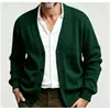 Outono Inverno 2026 Novo Cardigan Masculino Casual de Negócios Tricô Solto Manga Longa Casaco Suéter de Botão Único
