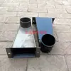 Rejilla de entrada de agua de lluvia de hierro fundido con desagüe lateral, modelo 87, tipo de entrada lateral, para muros de parapeto, con aberturas redondas o cuadradas, sumidero de piso con desagüe lateral y embudo de pared