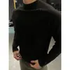 Camisa Básica de Veludo Alemão com Gola Alta para Homens 2025 Nova Coleção Primavera e Outono Manga Longa Camiseta Cor Lisa Moletom para Casal