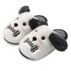 Pantuflas de Algodón de Invierno para Casa de Mujer, Pantuflas de Felpa Cálidas para Pareja con Dibujos Animados de Perro y Peluche, Pantuflas de Algodón Antideslizantes para Hombre