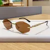Nuevas Gafas de Sol Transfronterizas Miaojia con Patillas Metálicas Incrustadas de Diamantes m, Gafas de Sol de Gama Alta Personalizadas Sin Marco con Bordes Cortados en Forma de Rombo