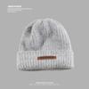 Sombrero de otoño e invierno de nuevo estilo, gorro de punto a juego para mujer, gorro de lana cálido con etiqueta larga y letras, gorro informal apilable.