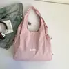 Nueva Bolsa de Hombro con Cordones Estilo Ins Coreano Perezoso Fresca de Encaje Nylon Casual para Viajes Cotidianos Gran Capacidad Bolsa Tote para Estudiantes