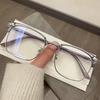 Gafas de protección ocular de alta definición anti-luz azul espejo plano marco de cejas retro para mujer gafas para miopía de media montura de moda para hombre
