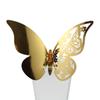 Pegatina de pared de mariposa 3D, decorativa, para asiento, tarjeta hueca, inserto de tarjeta, láser, dorado, material reflectante, encaje, venta al por mayor