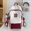 Nova mochila de grande capacidade para mulheres, estilo japonês, cores contrastantes, marca da moda, bolsa de estudante universitária, bolsa de viagem casual, bolsa de computador