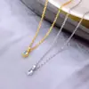 Collar Exquisito de Plata de Ley S925 con Circonita Azul Claro en Forma de Gota de Agua para Mujer, Cadena Sencilla de Moda Elegante de Alta Gama, Versátil para la Clavícula