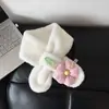Cachecol Infantil Outono e Inverno Cachecol Quente de Pelúcia Estilo Coreano Moda Menina Protetor de Pescoço Bebê Fofo Super Fofo Flor Tendência