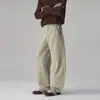 Ropa de Hombre Feng She / Otoño e Invierno Nuevo Retro Pantalones de Trabajo para Hombre Parche Americano Holgado Casual Guadaña Pierna Ancha Pantalones Largos