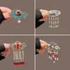 Nueva Serie de Horquillas Azules Esmaltadas Estilo Chino con Patrón de Nubes Antiguas y Borlas, Pinza Lateral, Accesorio para el Cabello de Estilo Tradicional Chino, Pinza de Pato, Pinza para Flequillo