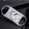 Tijeras para Cigarro de Plástico Transparente Cortadores de Doble Hoja de Acero Inoxidable Afilados Portátiles Accesorios para Cigarro de Viaje para Hombre