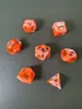 Conjunto de Dados Poliédricos D&D com Padrão de Mármore, Cores Misturadas, Transparente, D4D6D8D10D12D20 Lados, Tabuleiro Coc, Conjunto de Sete Peças
