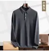 Suéter de cachemira de cuello vuelto para hombre de invierno, conjunto grueso de dos piezas, camiseta base de lana, suéter cálido casual de negocios para mediana edad