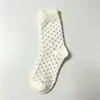 Meias femininas 2026 estilo novo, 100% algodão, corte solto, com renda e bolinhas, comprimento até a panturrilha, absorventes de suor, respiráveis, sem costura e adequadas para estudantes