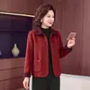 Novo Estilo 2026 Casaco de Lã Dupla Face de Primavera para Mães, Mulheres de 50 Anos, Meia-Idade e Idosas, Elegante e Moderno Top de Lã para Primavera e Outono