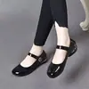 Novos Sapatos Femininos 2026 Primavera e Verão, Bico Redondo Baixo, Couro Macio, Solado Macio, Mocassins Planos, Sapatos de Couro Verniz e Couro Macio