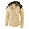 Nova Europa e Estados Unidos quente cor masculina combinando cor contraste moda suéter masculino casual jaqueta esportiva plus size vendas diretas da fábrica